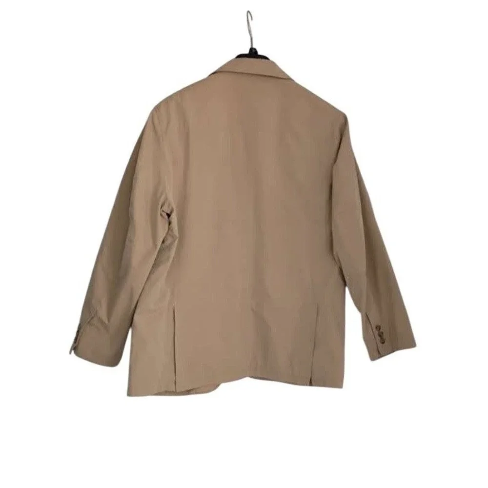 Territory Ahead 100% Cotton Tan Blazer Jacket‎ L Button Up Lapel Collar Light